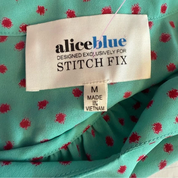 Alice Blue Polka Dot V-Neck Top Women’s Sz M - Picture 4 of 6